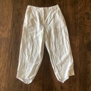 Willi Smith Petite Cropped Linen Pants